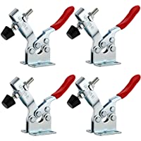 EXLECO 4 Pcs Abrazadera de Liberación Rápida 90KG 198lbs Metal Herramientas Manuales de Abrazadera de Palanca Horizontal…